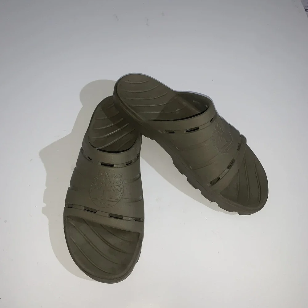 Timberland Sandals Shoes Mens Size 11 Green Rubber Slide Comfort Casual Walking